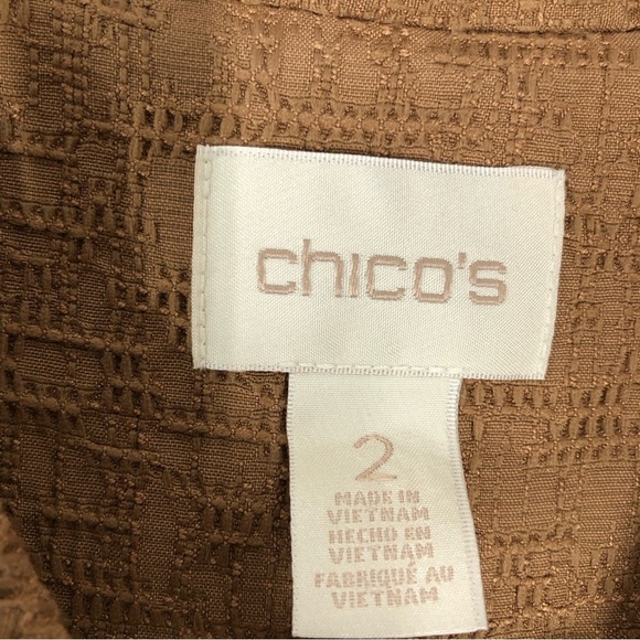 Chico’s Copper Brown Textured Jacquard Jacket women’s Chico’s Size 2; US Size L - Picture 7 of 11